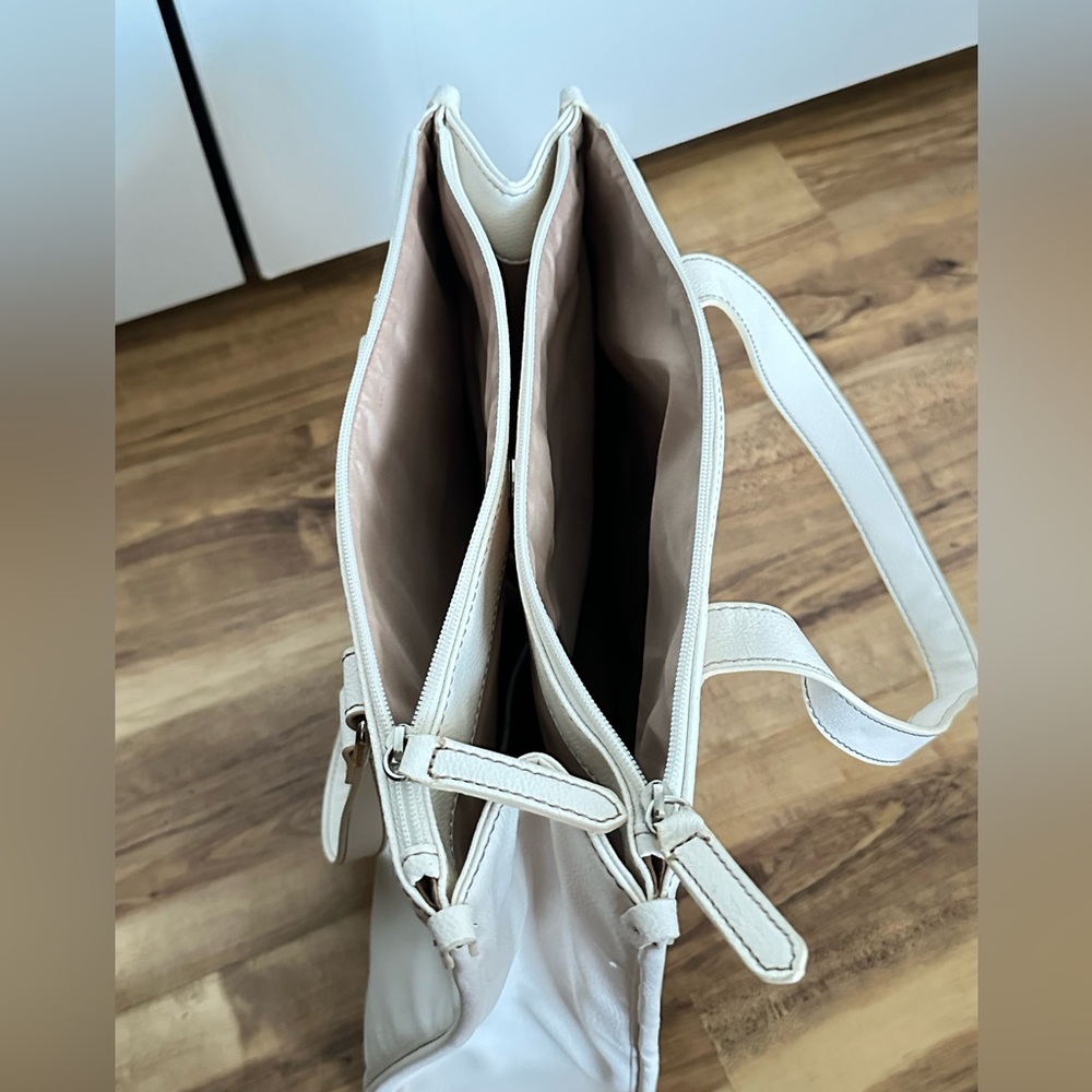 Large Vegan Leather White/Cream Coloured Nine West Tote Handbag/Purse - Picture 6 of 10